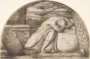 Una figura llorando sobre una tumba de George Richmond