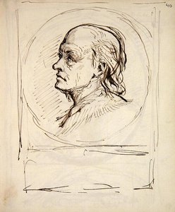 Retrato de William Blake, de un cuaderno utilizado por el artista para bocetos y notas de George Richmond