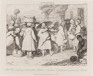 Mujeres Lecheras, Ittenheim, c.1821 de George Robert Lewis