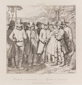 Campesinos conversando, Múnich, c.1821 de George Robert Lewis