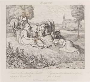Campesinos regresando del mercado, Nancy, c.1821 de George Robert Lewis