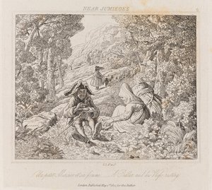 Vendedor ambulante y esposa cerca de Jumieges, c.1821 de George Robert Lewis