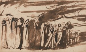 Procesión de los condenados:  Estudio de los condenados en el "Infierno" de Dante de George Romney