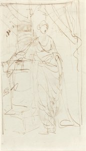 Una Dama Elegante en Vestido Clásico [recto] de George Romney