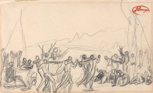 Escena de bacanal (posiblemente antediluviana) de George Romney
