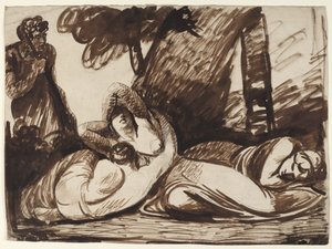 Cimón e Ifigenia: Escena del «Decamerón» de Boccaccio de George Romney