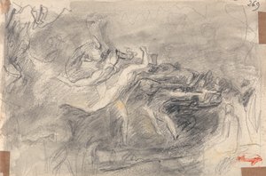 Ataque demoníaco por la tentación de Cristo de George Romney