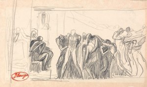 Composición figurativa; Un preso ante un juez