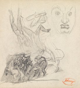 Estudio de composición de figura n.º 21 con un rostro de George Romney