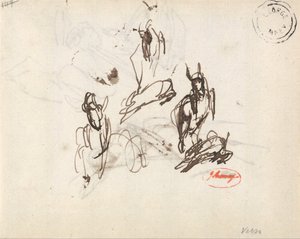 Cabra juguetona: tres bocetos de George Romney