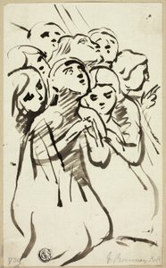 Figuras arrodilladas juntas de George Romney