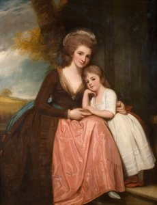 Retrato de la Sra. Bracebridge y su hija Mary, 1784 de George Romney