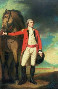 Retrato del Mayor General James Hartley, en uniforme de capitán del ejército de Bombay de George Romney