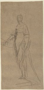Estudio de retrato de una mujer de pie de George Romney