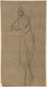Estudio de retrato de una mujer de pie de George Romney