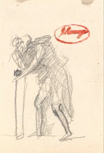 Posiblemente una Figura Doblada con Palo de "Vejez" de George Romney