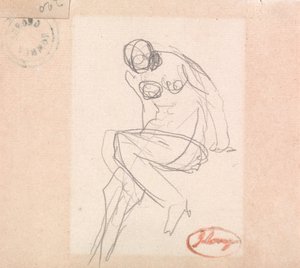 Desnudo femenino sentado, probablemente para "Susana y los ancianos" de George Romney