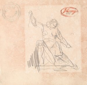 Figura sentada con un brazo levantado de George Romney