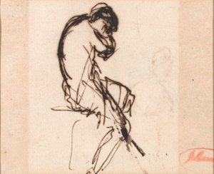 Mujer sentada, ligeramente cubierta de George Romney