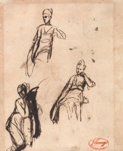 Mujer sentada: tres poses