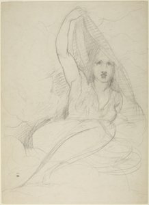 Mujer sentada descubriéndose de George Romney