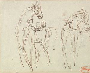 Bocetos de un hombre con un caballo de George Romney