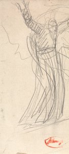 Figura de pie con los brazos en alto, probablemente Próspero de George Romney