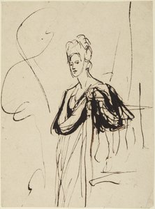 Figura femenina de pie, de medio cuerpo de George Romney