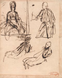 Estudios para retratos de hombre y mujer de George Romney