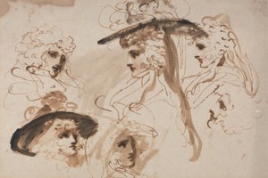 Estudios para la cabeza de una dama (Estudios de la cabeza de una mujer) de George Romney