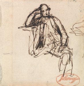 Estudio para un retrato de un hombre sentado de George Romney
