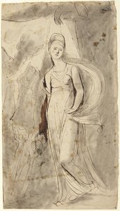 Estudio para el retrato de Elizabeth Warren, vizcondesa de Bulkeley, en el papel de Hebe de George Romney