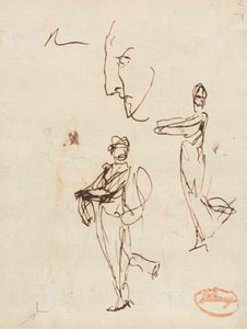 Estudio de dos figuras y un rostro de George Romney
