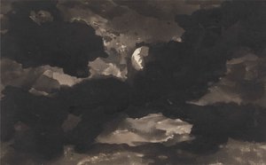 Estudio de un cielo nublado por la luna de George Romney
