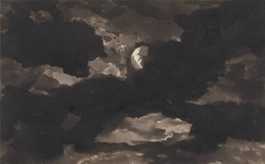Estudio de un cielo nublado por la luna de George Romney