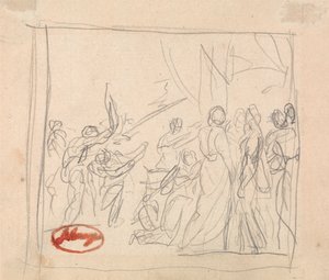 El partido de croquet se tuerce de George Romney
