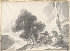 Troilo y Crésida, acto IV, escena V: La lucha entre Héctor y Áyax II de George Romney