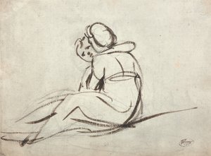 Dos niños abrazados de George Romney