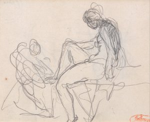 Dos figuras: Probablemente para el Baño de Diana de George Romney