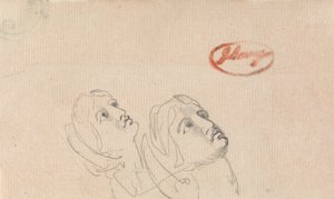 Dos cabezas mirando hacia arriba de George Romney