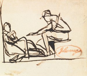 Dos figuras sentadas de George Romney