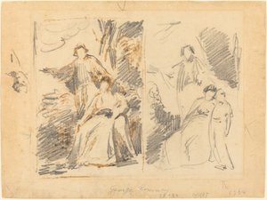 Dos Estudios para un Retrato de la Familia Warren de George Romney