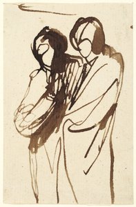 Dos figuras de pie de George Romney
