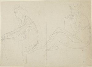 Dos estudios de una mujer sentada de George Romney