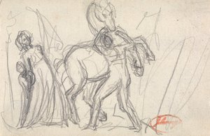 Sujeto no identificado: Mujer, niño, hombre y caballo de George Romney