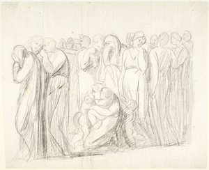 Mujeres y niños llorando: boceto para «La acusación de Susana»; Verso: estudios de figuras de George Romney
