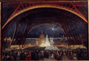 Fiesta nocturna en la Exposición Universal de 1889 bajo la Torre Eiffel París, Museo Carnavalet