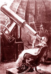 El eclipse de sol por la tierra. 1888 (grabado)