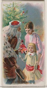 Navidad, Estados Unidos, de la serie de Fiestas N80 para cigarrillos de la marca Duke, 1890 de George S. Harris and Sons
