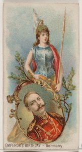 Cumpleaños del Emperador, Alemania, de la serie de Fiestas N80 para cigarrillos de la marca Duke, 1890 de George S. Harris and Sons